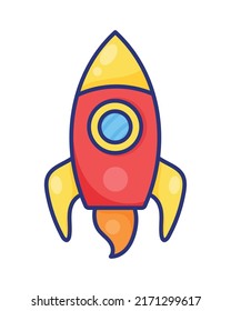 red rocket startup isolated icon