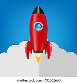 Red Rocket. Vector illustration