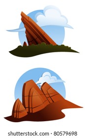 Red Rocks Vector Illustrations