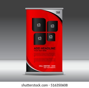 Red Roll Up Banner, banner design, roll up stand, advertisement, display Ads, x-banner and flag-banner