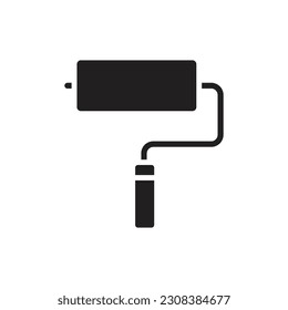 Red Roll Brush Filled Icon Vector Illustration