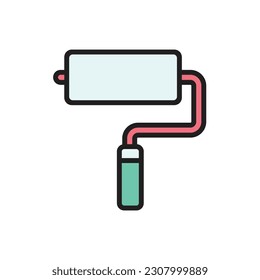 Red Roll Brush Icon Vector Illustration