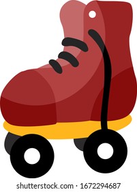 Rote Rollschuhe, Illustration, Vektorillustration auf weißem Hintergrund.