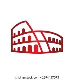 red roma coloseum logo symbol icon