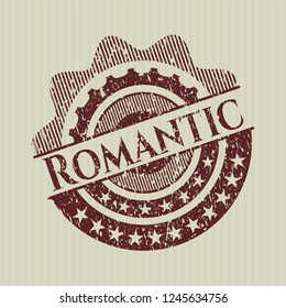 Red Romantic distressed rubber grunge seal