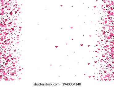 Estrella roja romántica. Textura Amarilla de Febrero. Ilustración de Heart Paper. Confetti morado feliz.