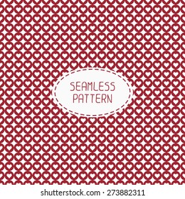 Red romantic wedding geometric seamless pattern with hearts. Wrapping paper. Scrapbook paper. Vector illustration. Background. Graphic texture for design. Valentines day