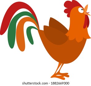 Red roodster,illustration,vector on white background