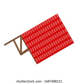 Red Roof Icon. Isometric Of Red Roof Vector Icon For Web Design Isolated On White Background