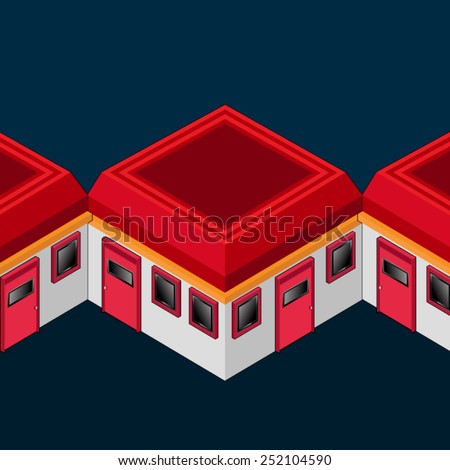 red roof motel inn design isometric vector