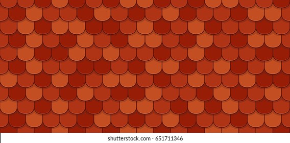 Red roof tiles seamless pattern