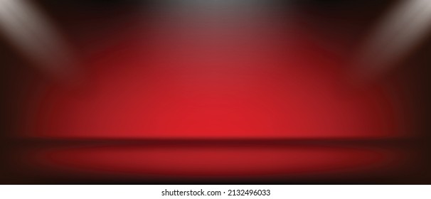 roter Studiohintergrund, abstrakter roter Hintergrund, 3D-Illustration
