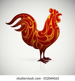 Red Rooster as animal sign for Chinese new year 2017