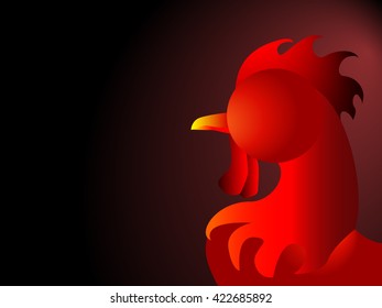 Red Rooster as animal symbol of Chinese New year 2017 