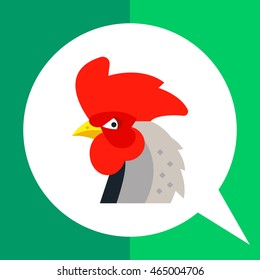 Red rooster flat icon