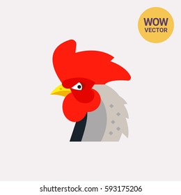Red Rooster Head Icon