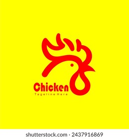 Das rote Rooster Head Logo Design zeigt einen würzigen Geschmack