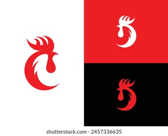 Red rooster head logo icon vector illustration