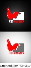 Red rooster logo design