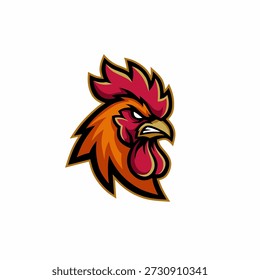 Logotipo vetor mascote de galo vermelho 