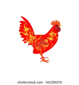 red rooster. New year. The year of the rooster