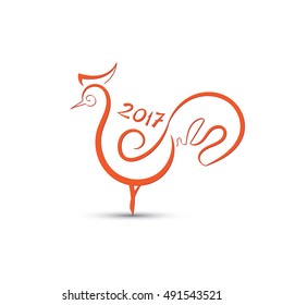 Red rooster stylized