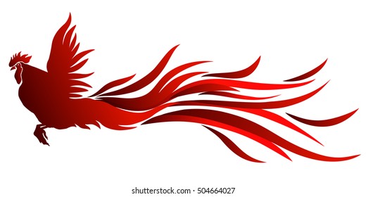 red rooster symbol of 2017 year