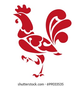 Red rooster symbol 