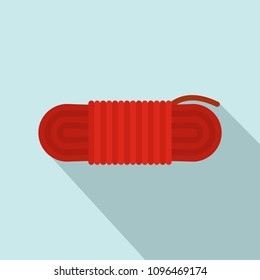 Red rope icon. Flat illustration of red rope vector icon for web design