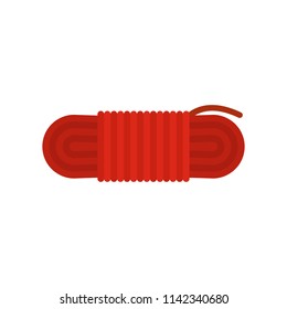 Red rope icon. Flat illustration of red rope vector icon for web isolated on white