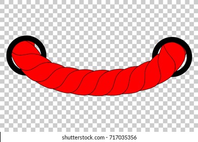 Red Rope Out From Hole, at Transparent Effect Background