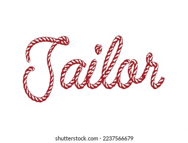 red rope sailor vector design hand drawn