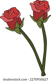 rosa rojo 2 flores muy hermosas