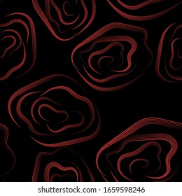 Red rose. Beautiful seamless pattern on black backdrop. Flower seamless pattern.