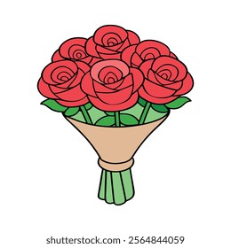 red rose bouquet vector illustration 