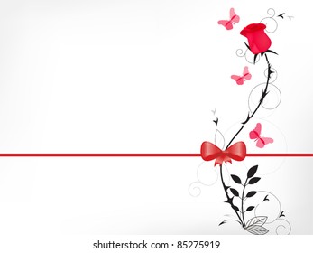 red rose with a bow