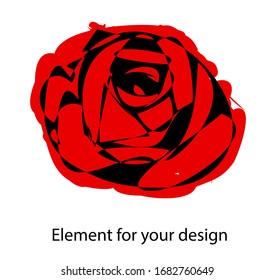 Red rose is careless. Vector illustration isolated on a white background..