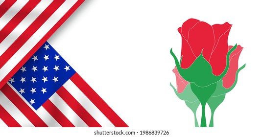 Red Rose Day vector illustration.