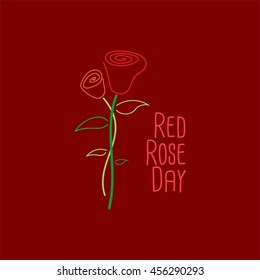 Red Rose Day Vector illustration.