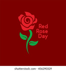 Red Rose Day Vector illustration.