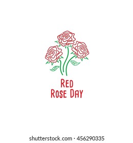 Red Rose Day Vector illustration.