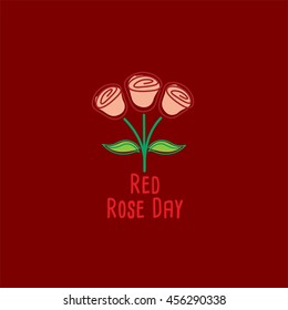 Red Rose Day Vector illustration.