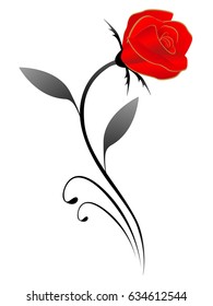 Red rose, design.