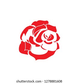 Red Rose Drawing on white background. vector illustration for banner, poster, web, template, valentine's card, wedding.