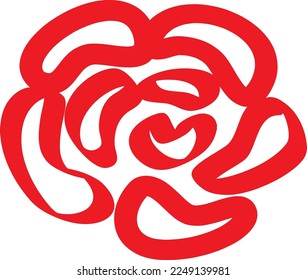red rose emblem symbol simple shape