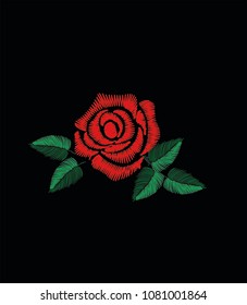 red rose embroidery
