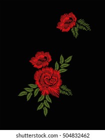 red rose embroidery