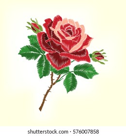 Red Rose Embroidery.