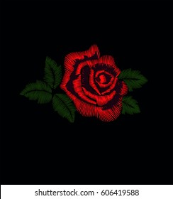 red rose embroidery 