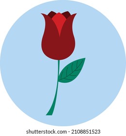 red rose flat icon for element illustration